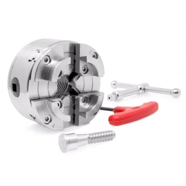 WEN 3.75 in. 4-Jaw Self-Centering Keyed Scroll Chuck with 1 in. x 8TPI Thread