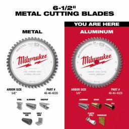 Milwaukee 6-1/2 in. 54T Carbide Aluminum and Metal Cutting Circular Saw Blade thumbnail 4