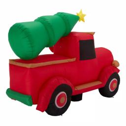Glitzhome 7 ft. Santa Claus on Pick Up Truck Inflatable Christmas Decor with LED Lights thumbnail 3
