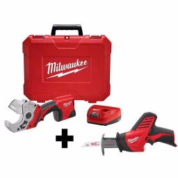 Milwaukee M12 12V Lithium-Ion PVC Shear & HACKZALL Reciprocating Saw Kit thumbnail 1