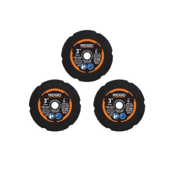 RIDGID Carbide Cut-Off Wheel Set, 3-Piece Replacement Kit with Adapters