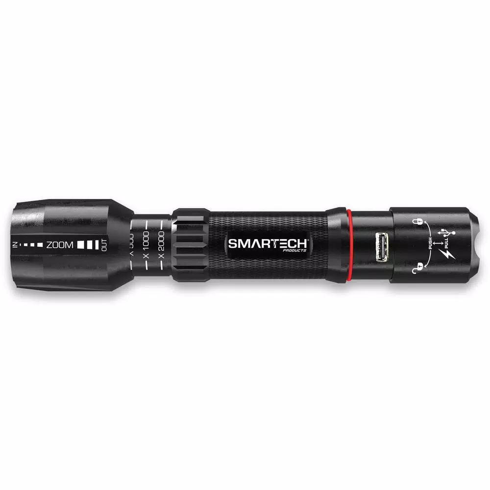 Smartech Products HGR-1000 1000 Lumens Dual Powered Rechargeable LED Flashlight and 3500 mAh Power Bank
