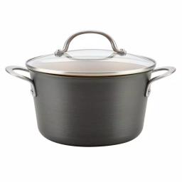 Ayesha Curry Ayesha Home Collection 4.5 Qt. Hard Anodized Aluminum Nonstick Saucepot with Glass Lid thumbnail 1