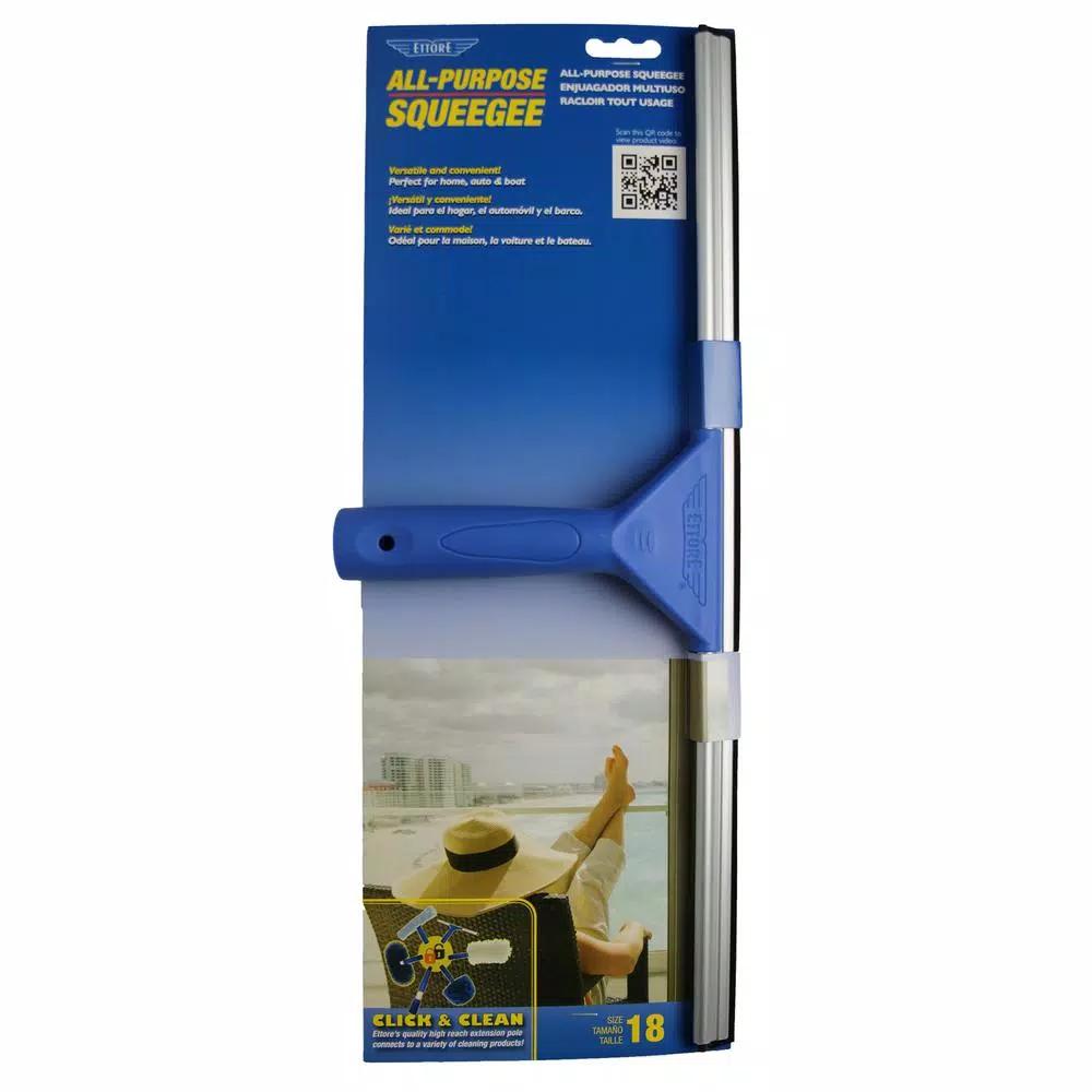 Ettore 18 in. All-Purpose Window Squeegee with Aluminum Channel and Streak-Free Rubber Blade
