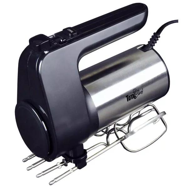 Total Chef 250-Watt 6-Speed Hand Mixer with Turbo Boost, Black/Silver