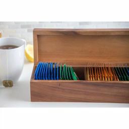 Ironwood Gourmet Acacia Wood Rectangular Tea Box with 10 Compartments thumbnail 5