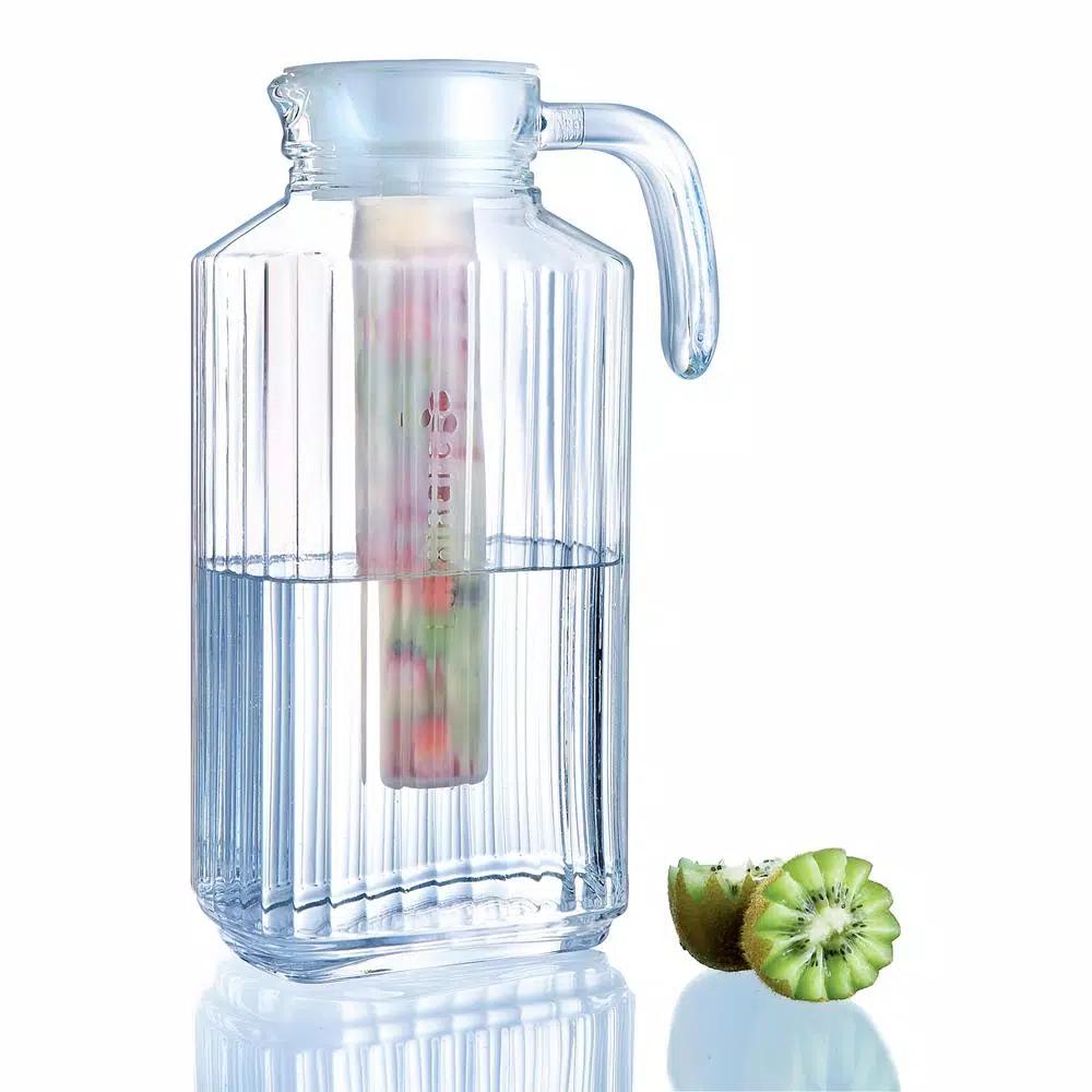 Luminarc Quadro 57.5 oz Glass Jug with Infuser and White Lid