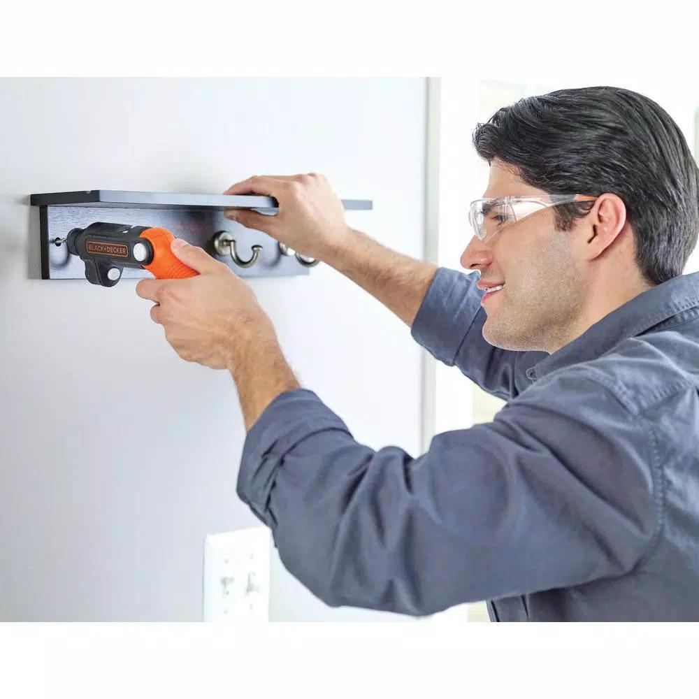 BLACK+DECKER 4V MAX Lithium-Ion Cordless 1/4 in. Electric Screwdriver with Pivoting Handle and Flashlight