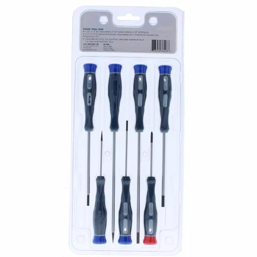 Ideal 7-Piece Precision Electronic Screwdriver Set with Chrome Vanadium Steel Shanks