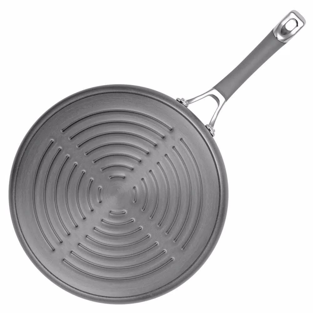 Circulon Elementum 11 in. Hard-Anodized Aluminum Nonstick Grill Pan, Oyster Gray