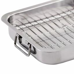 Ovente 13 x 9.3 in. Stainless Steel Roasting Pan with Wire Rack and Handles thumbnail 6