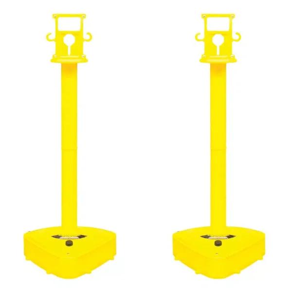 Mr. Chain M R Products X-Treme Duty Industrial Stanchion, Yellow (2-Pack)