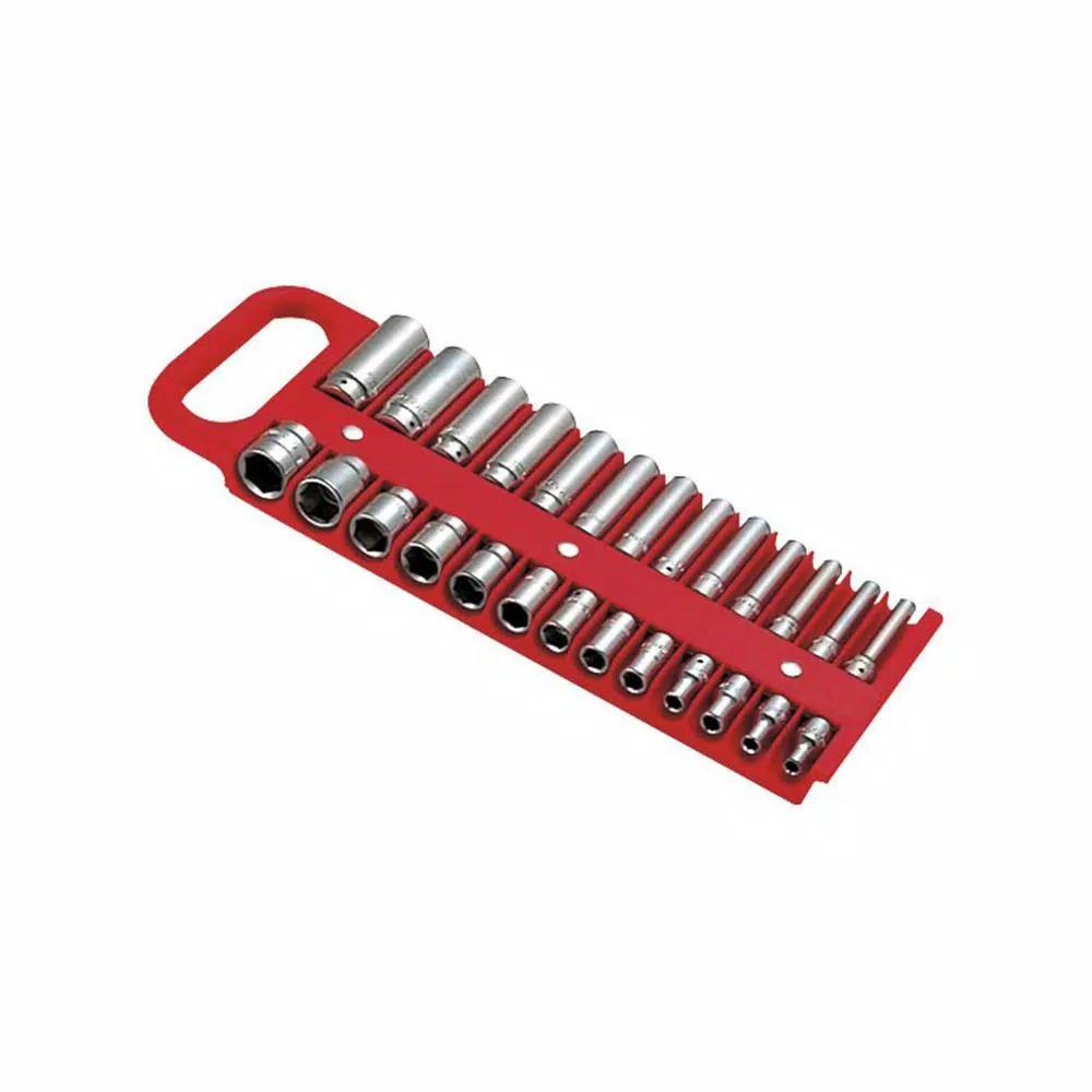 Lisle 1/4 in. Drive Red Magnetic Socket Holder for 26 Sockets