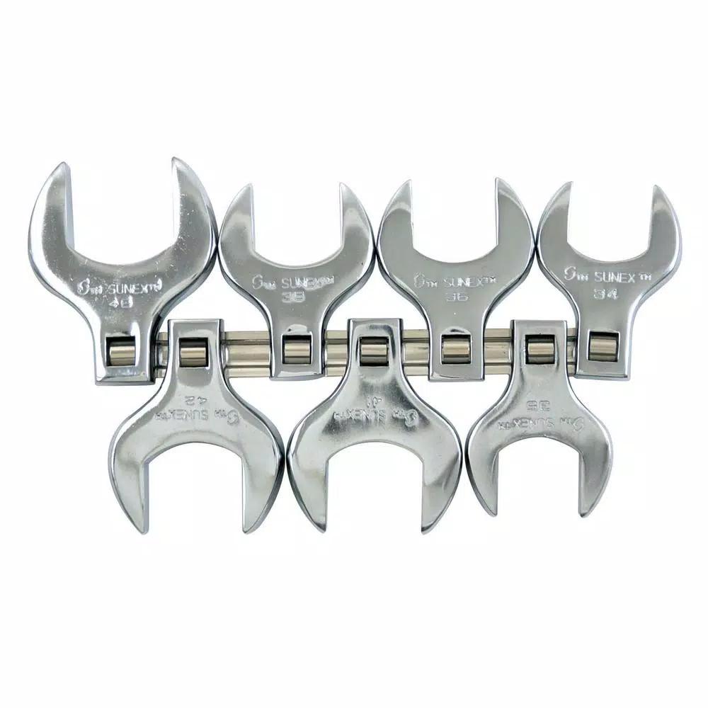 Sunex Tools 1/2 in. Drive Jumbo Metric Crowfoot Wrench Set, 7-Piece