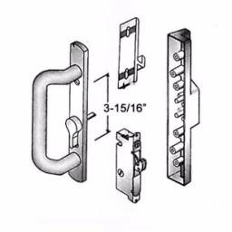 Barton Kramer White Sliding Door Handle and Lock Set with Stainless Steel Mortise Lock thumbnail 2