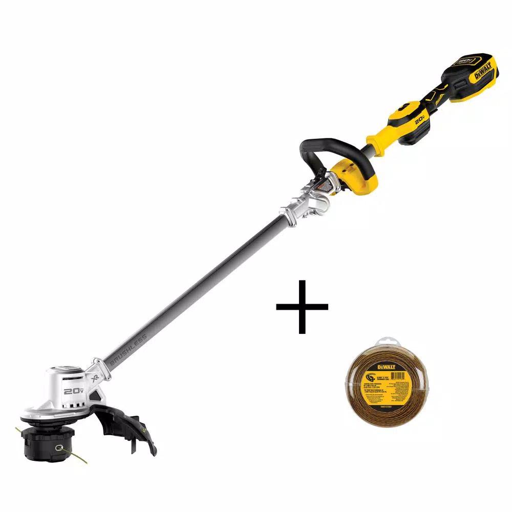 DEWALT 20V MAX Cordless Brushless String Trimmer Kit with 5 Ah Battery, Charger, and 225 ft. Replacement Line