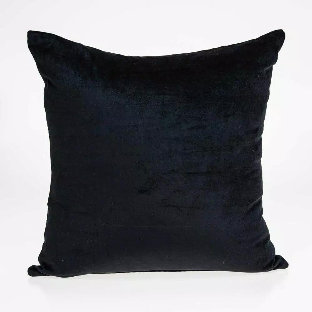 HomeRoots Jordan Transitional Black Solid Decorative Pillow Cover, 20 x 20 in.