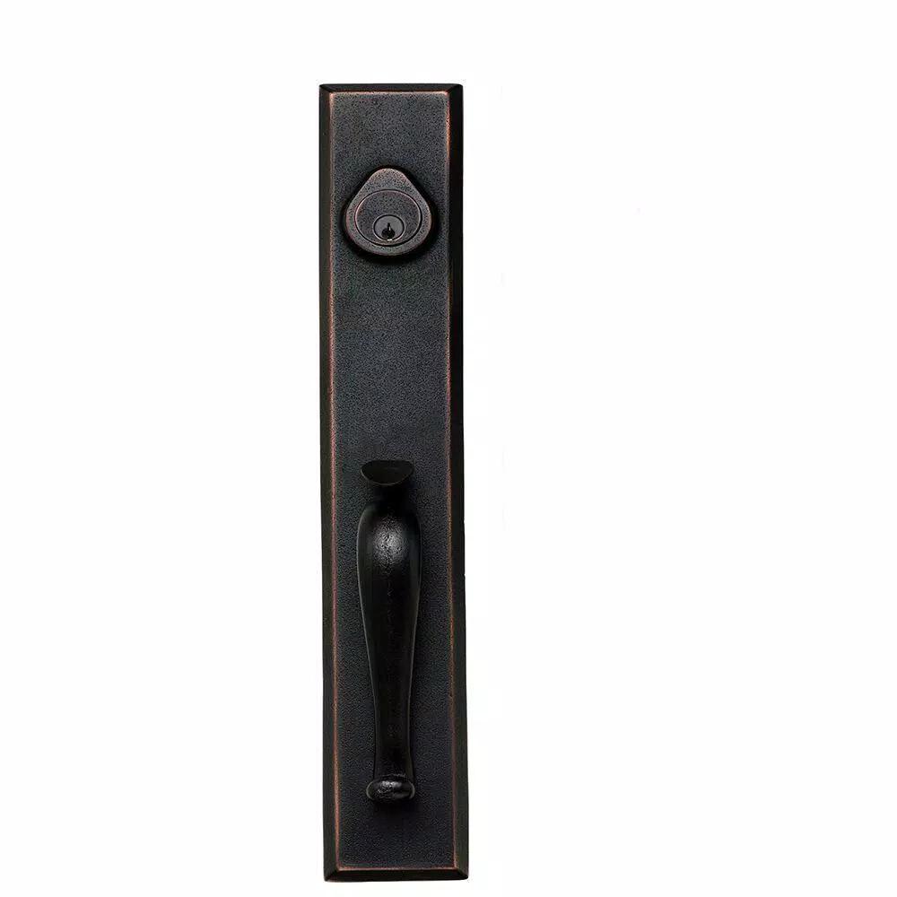 Delaney Hardware Sandcast Cordoba Aged Bronze Single Cylinder Deadbolt Entry Handleset with Tulum Knob