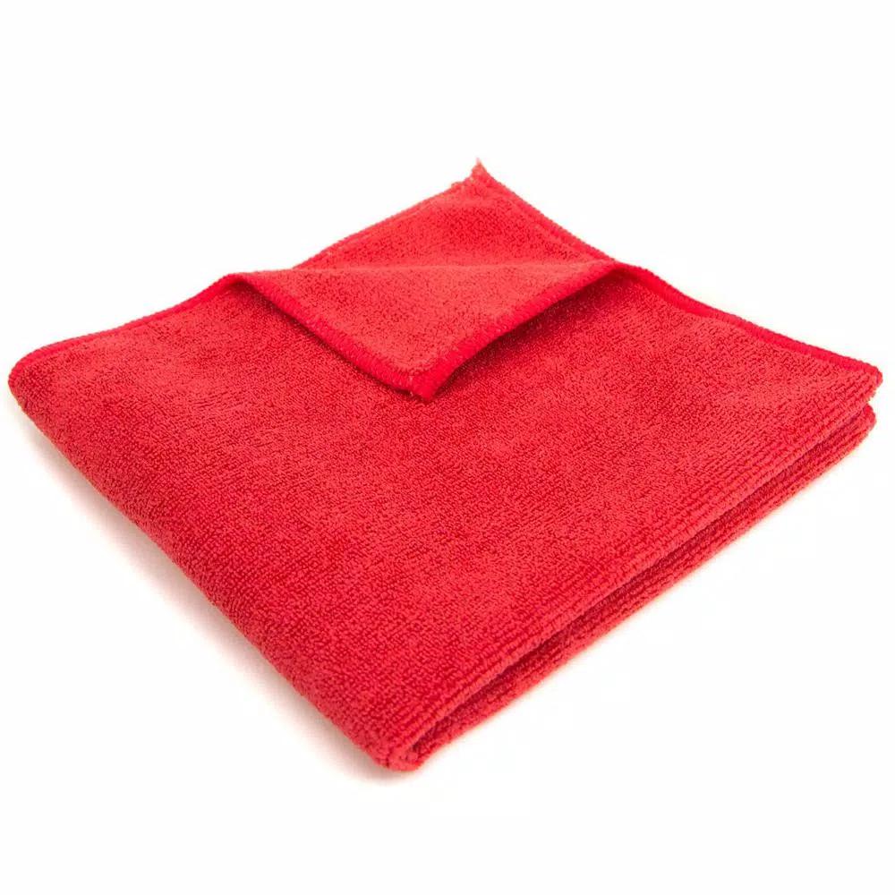 Renown 12-Pack Red Microfiber Cleaning Cloths, 12 in. x 12 in. General Purpose Towels, 260 GSM