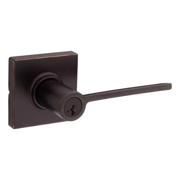 Kwikset Ladera Venetian Bronze Exterior Entry Door Lever with SmartKey Security