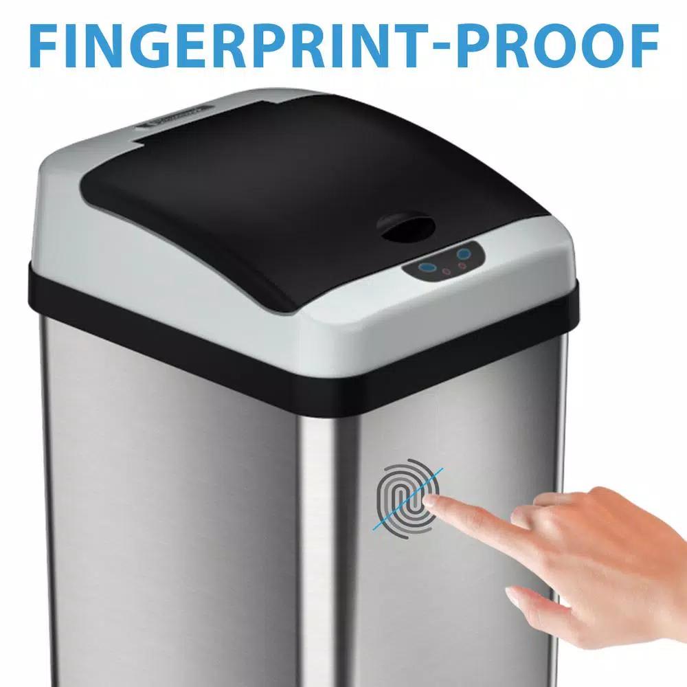 iTouchless Platinum Edition 13 Gal. Stainless Steel Touchless Motion Sensing Trash Can with Extra-Wide Opening
