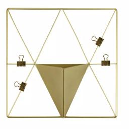 WallPops Gold Triangle Metal Grid Wall Organizer with Pocket and Clips thumbnail 1