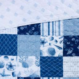 Donna Sharp Watercolor Shells Blue Microfiber Reversible Throw Blanket thumbnail 2