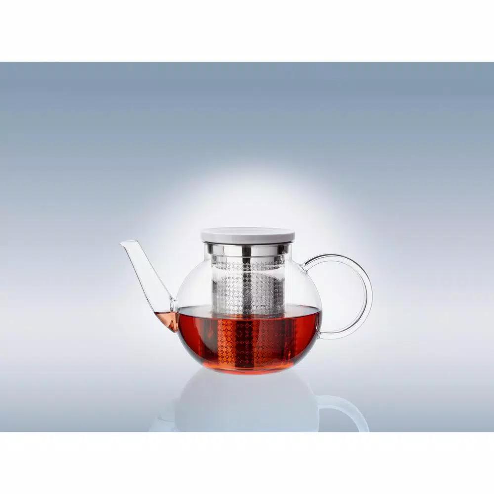Villeroy & Boch Artesano 4-Cup Double Walled Glass Teapot with Removable Stainless Steel Strainer