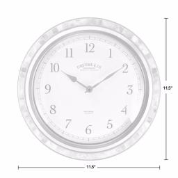 FirsTime & Co. Sophia Mosaic Wall Clock - Silver & Sandstone Shell Decor thumbnail 3