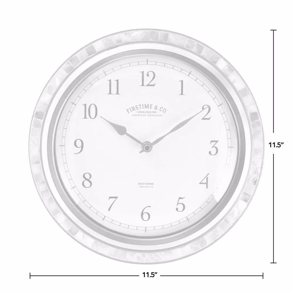 FirsTime & Co. Sophia Mosaic Wall Clock - Silver & Sandstone Shell Decor