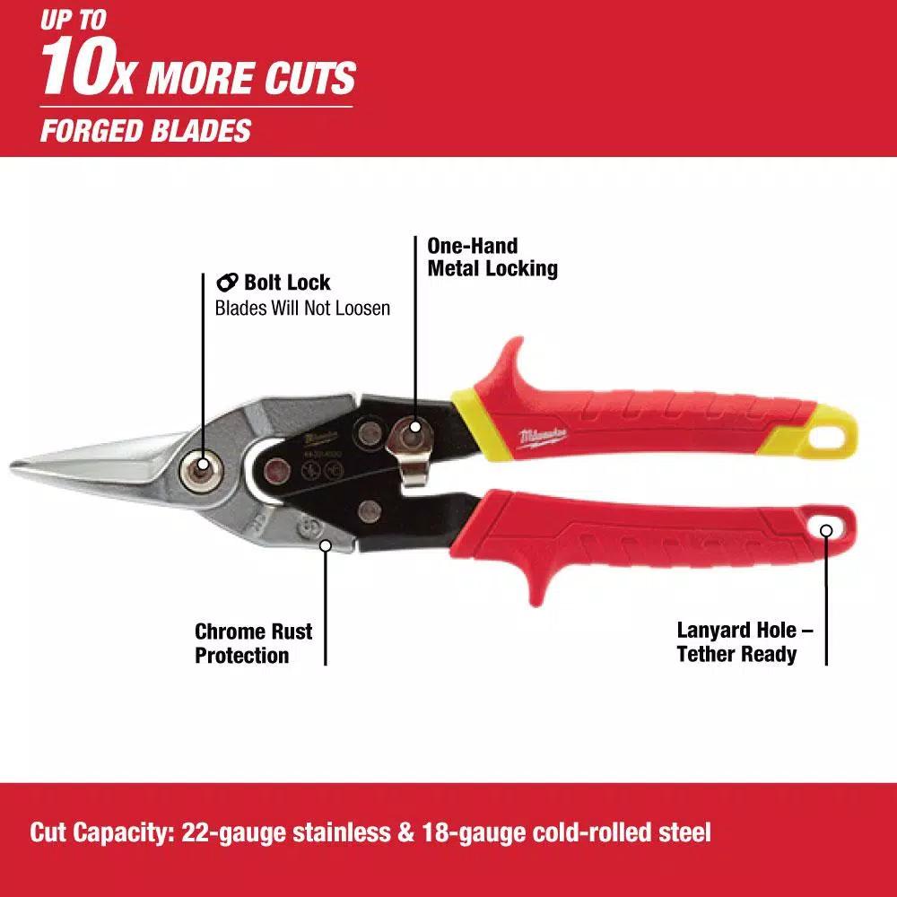 Milwaukee Aviation Snips 3-Pack - Left, Right, and Straight Cut Set