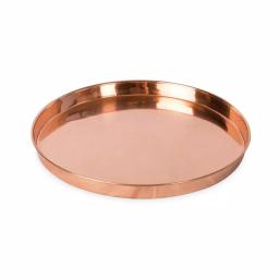 Achla Designs 12.5 in. Round Copper Plated Stainless Steel Decorative Serving Tray thumbnail 3