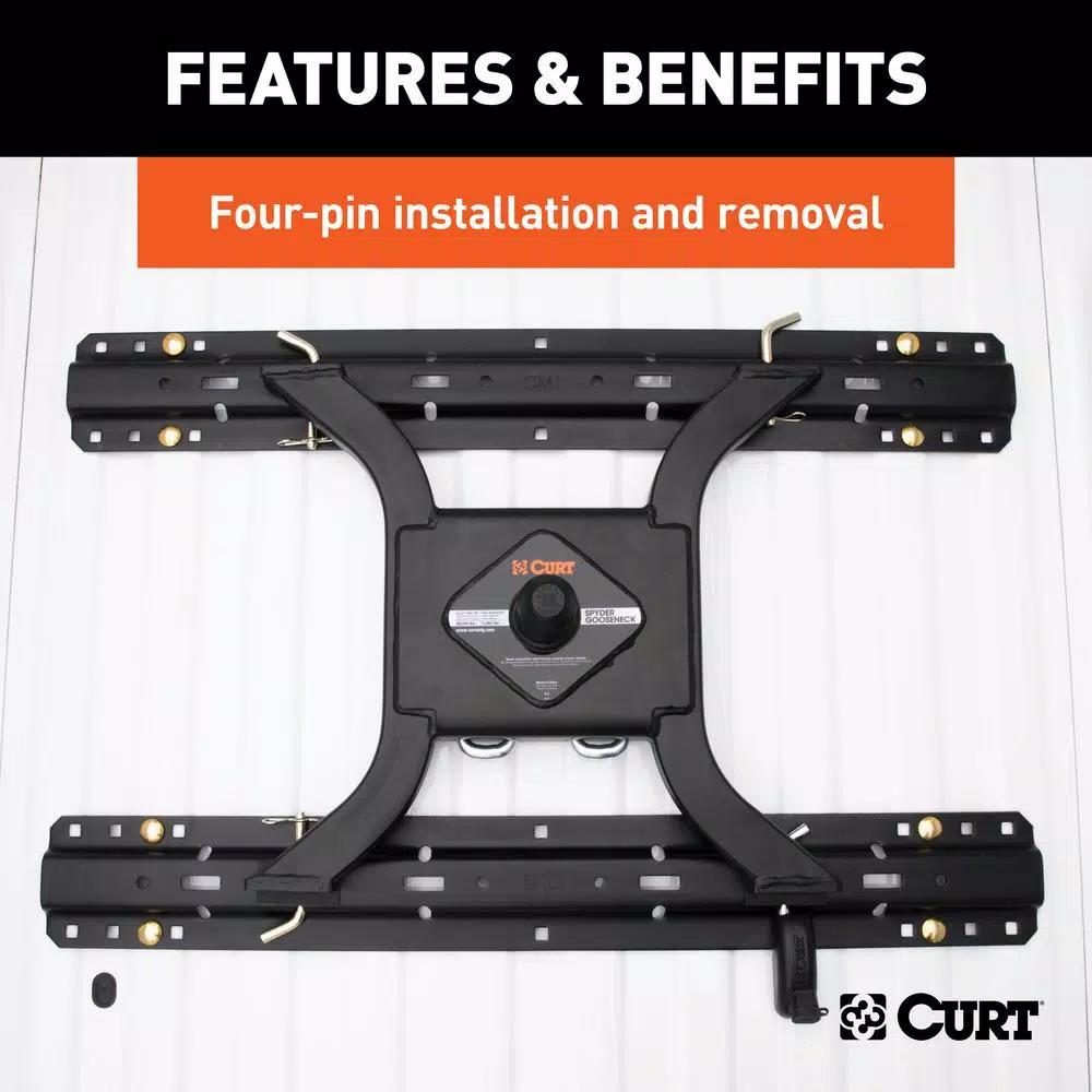 CURT Spyder CURT 5th Wheel Rail Gooseneck Hitch - 2-5/16" Ball