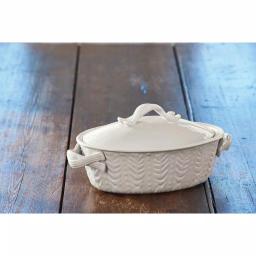 Park Designs Levingston 8.25 x 11.5 in. Covered Oval Stoneware Baking Dish with Lid, Cream thumbnail 3