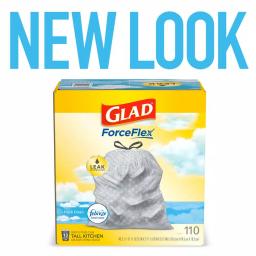 Glad ForceFlex 13 Gallon Tall Kitchen Drawstring Trash Bags, Fresh Clean Scent with Febreze, 110 Count thumbnail 5