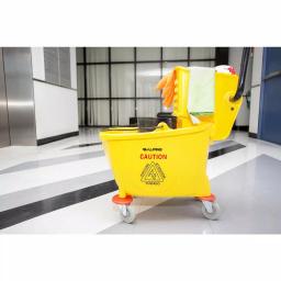 Alpine Industries 36 Qt. Yellow PVC Mop Bucket with Side Wringer thumbnail 7