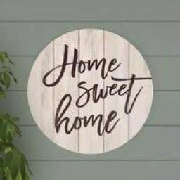 P Graham Dunn Home Sweet Home Oversized Washed White Wood Wall Decor - Rustic Circular Barrel Lid Style Sign thumbnail 4