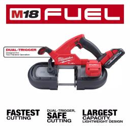 Milwaukee M18 FUEL 18V Compact Dual-Trigger Brushless Cordless Band Saw Kit with Two 3.0 Ah Batteries thumbnail 3