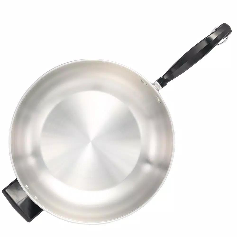 Farberware Classic Series 12 in. Stainless Steel 6-Quart Jumbo Chef Pan with Glass Lid