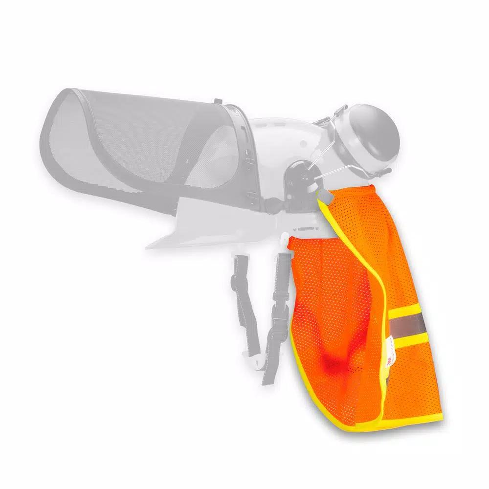 TR Industrial Mesh Neck Shade with 3M Reflector for Forestry Safety Helmet, Orange