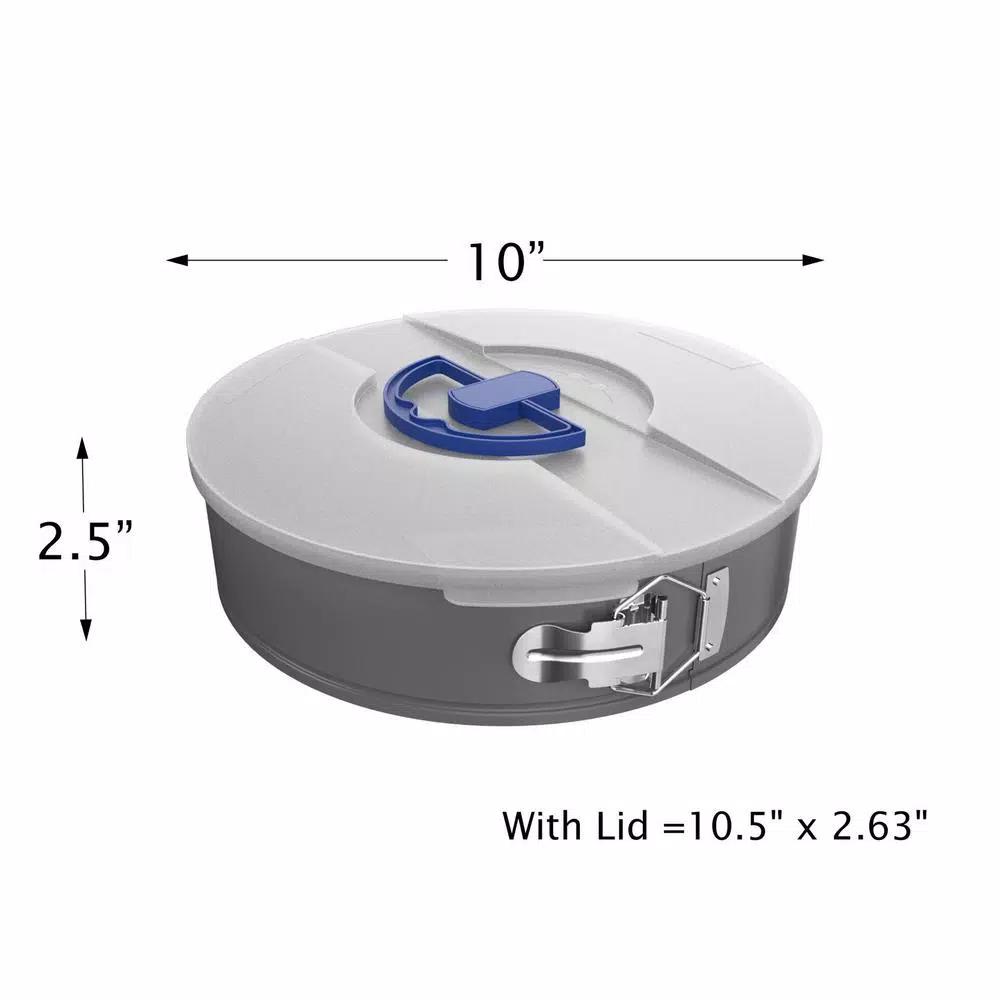 Classic Cuisine 10 in. Nonstick Carbon Steel Springform Cake Pan and Lid Set, 2-Piece