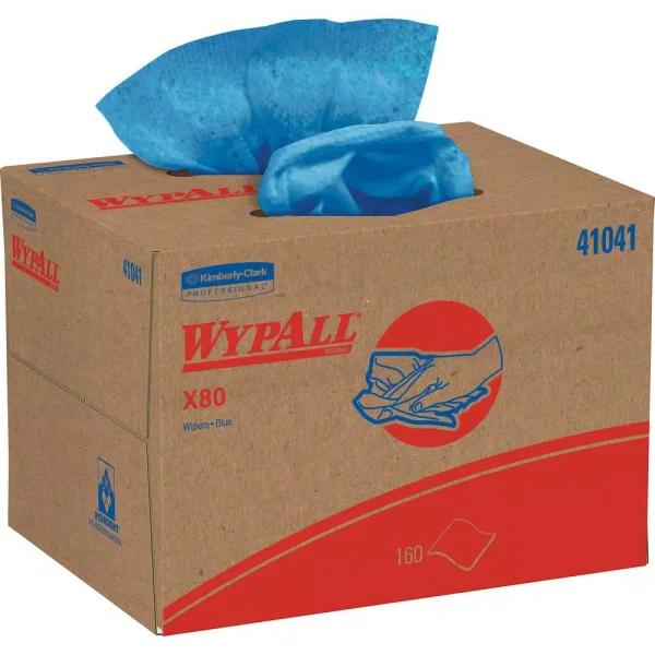 WYPALL X80 Blue Wipers Brag Box, 160-Count Heavy-Duty Cloth Towels