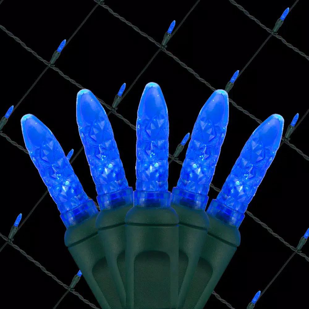 Wintergreen Lighting 48 in. x 72 in. 100-Light M5 Blue LED Net Light Set