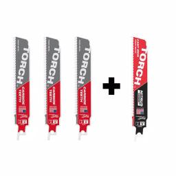 Milwaukee 6 in. 7 TPI The TORCH Carbide & Nitrus Carbide Reciprocating Saw Blade 4-Pack thumbnail 1