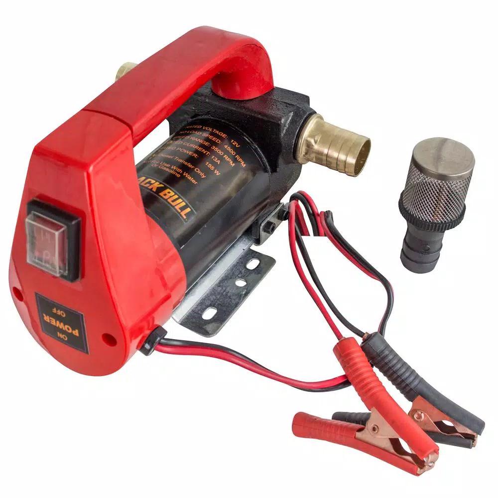 BLACK BULL 12V Portable Diesel Oil Pump, 10.5 GPM High Flow Rate