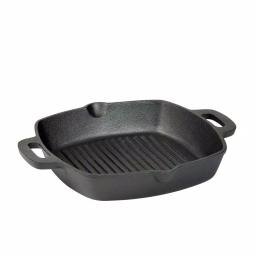 Basic Essentials 10 in. Square Cast Iron Nonstick Grill Pan, Black thumbnail 1