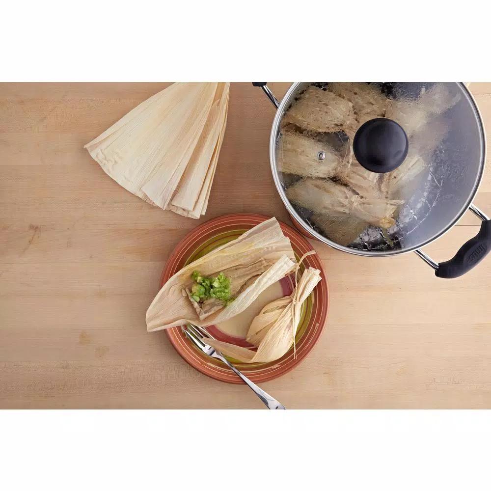 IMUSA 8 Qt. Aluminum Stovetop Steamer with Tempered Glass Lid