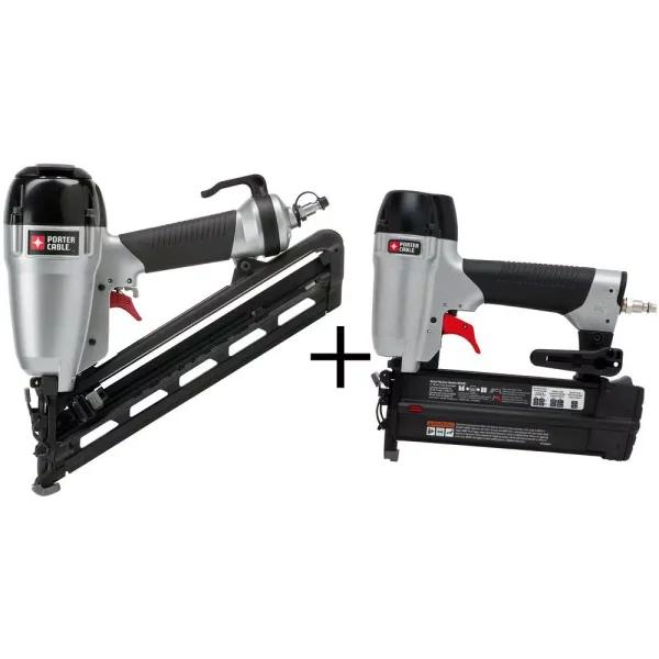 Porter-Cable 15-Gauge 2-1/2 in. Angled Finish Nailer Kit with Bonus 18-Gauge Brad Nailer Kit