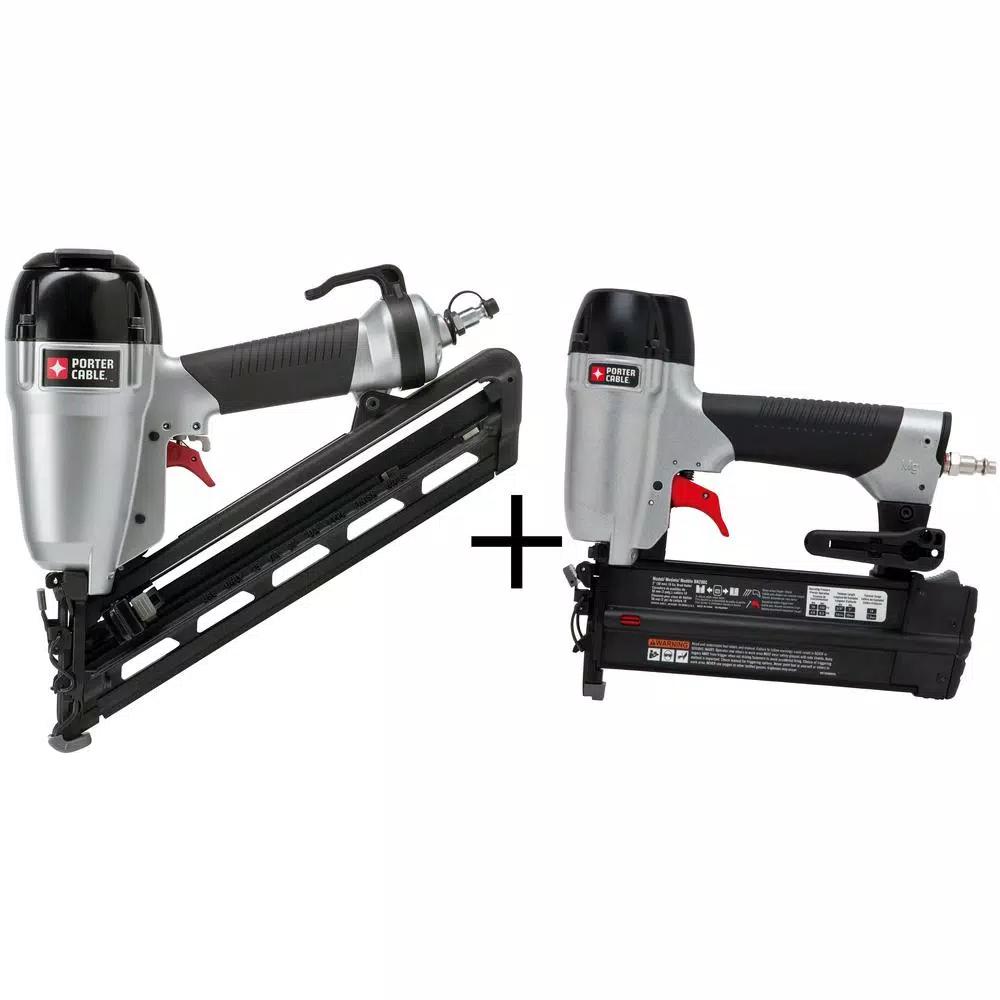 Porter-Cable 15-Gauge 2-1/2 in. Angled Finish Nailer Kit with Bonus 18-Gauge Brad Nailer Kit