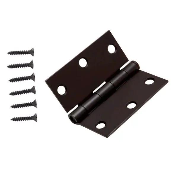 Everbilt 3-1/2 in. Matte Black Square Corner Smooth Action Door Hinge, 3-Pack